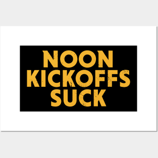 Noon Kickoffs Suck // Vintage Football Gameday Gold Posters and Art